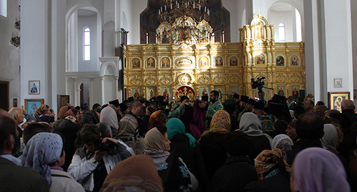 В храме отслужили молебен в честь данного события  Фото Эммы Марзоевой для "Кавказского узла"