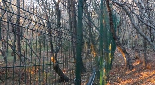 Забор, огораживающий участок, на который пытались попасть активисты "ЭкоВахты". Фото: http://ewnc.org/node/23326