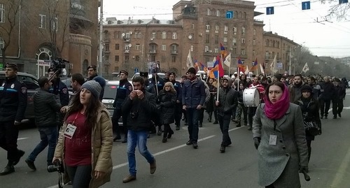 Шествие в поддержку арестованных членов "Сасна Црер". Ереван, 10 декабря 2016 года. Фото Инессы Саргсян для "Кавказского узла".