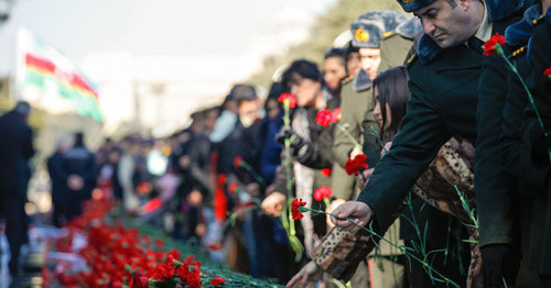 Акция памяти жертв январских событий 1990 года в Баку. 20 января 2015 г. Фото Азиза Каримова для "Кавказского узла"