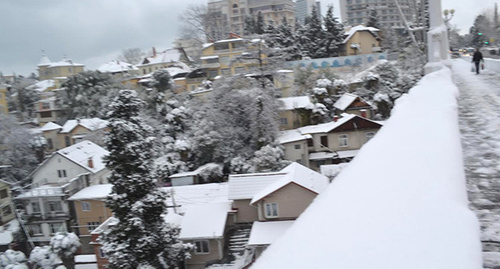 Снег в Сочи. Фото Светланы Кравченко для "Кавказского узла"