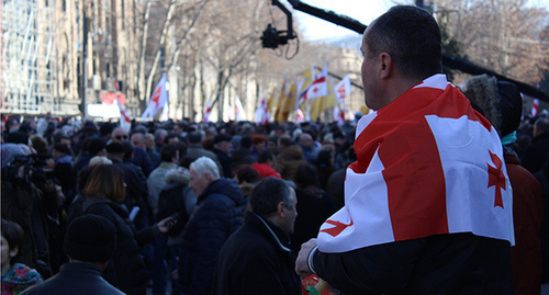 Митинг в поддержку "Рустави-2" в Тбилиси. 19 февраля 2017 г. Фото Инны Кукуджановой для "Кавказского узла"