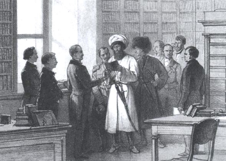 Шамиль в публичной библиотеке Санкт-Петербурга. Художник В. Тимм. 1859 г. Gazavat.ru/history3.php?rub=18&art=387 Шамиль в публичной библиотеке Санкт-Петербурга. Художник В. Тимм. 1859 г. Gazavat.ru/history3.php?rub=18&art=387