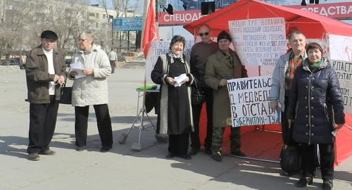 Участники пикета в Волгограде. 18 марта 2017 года, Волгоград. Фото Татьяны Филимоновой для "Кавказского узла".