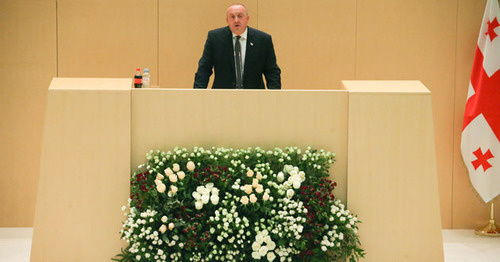 Президент Грузии Георгий Маргвелашвили во время ежегодного отчета в парламенте Грузии. Фото предоставлено пресс-службой президента Грузии
