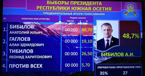 Данный ЦИК Южной Осетии после обработки 35 процентов голосов избирателей. Фото Алана Цхурбаева для "Кавказского узла"