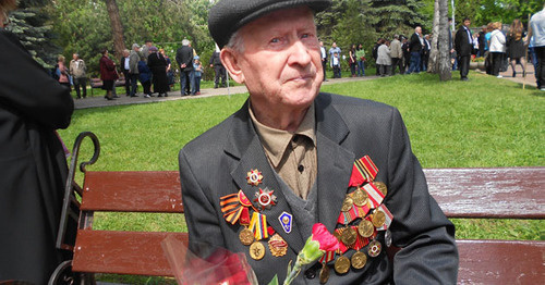 Ветеран во время празднования Дня Победы в Нальчике. 9 мая 2017 г. Фото Людмилы Маратовой для "Кавказского узла"