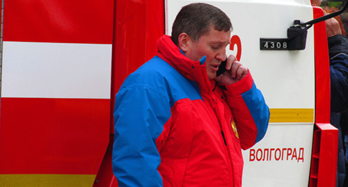 Губернатор Волгоградской области Андрей Бочаров на месте взрыва бытового газа. Фото Вячеслава Ященко