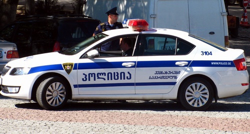 Полицейская машина в Кутаиси. Фото Юлии Кашеты для "Кавказского узла".