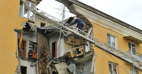 Взрыв четырехэтажки в Советском районе Волгограда. 16 мая 2017 г. Фото Татьяны Филимоновой для "Кавказского узла"