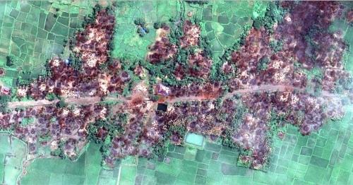 Снимок со спутника сожженной деревни  Чейн Хар Ли в Мьянме Фото: © DigitalGlobe 2017, https://www.hrw.org