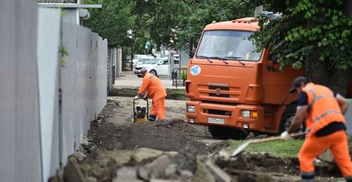 Ремонт дороги в Краснодаре. © Фото пресс-службы администрации Краснодарского края