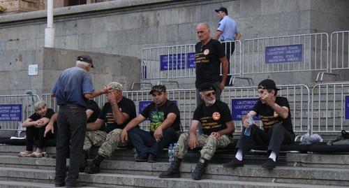 Участники голодовки в Тбилиси. 18 сентября 2017 года, Тбилиси. Фото Инны Кукуджановой для "Кавказского узла"