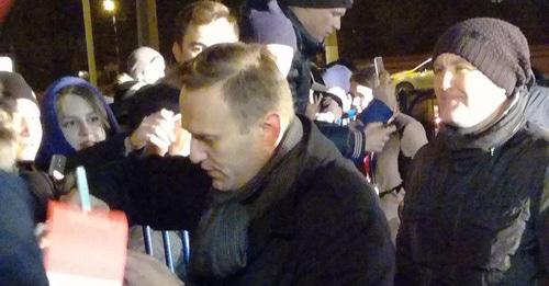 Алексей Навальный во время митинга. Волгоград, 10 ноября 2017 г. Фото Татьяны Филимоновой для "Кавказского узла"