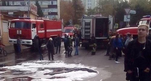 Пожарные машины на месте трагедии Фото Светланы Кравченко для "Кавказского узла"