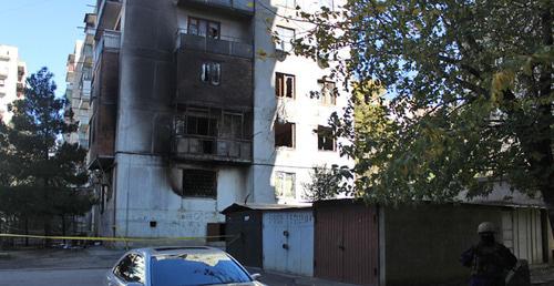 Территория перед домом, в котором были заблокированы подозреваемые в терроризме. Тбилиси, 30 ноября 2017 года. Фото Инны Кукуджановой для "Кавказского узла"