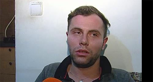 Активист грузинской НПО "Свободная зона" Георгий Кванчиани, Фото стоп-кадр видео http://rustavi2.ge/en/news/91304