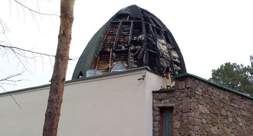 Последствия пожара на мемориале жертвам репрессий в Нальчике. Фото Луизы Оразаевой для "Кавказского узла"