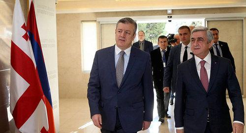 Президент Армении Серж Саргсян (справа) и премьер Грузии Георгий Квирикашвили. Фото © FB / Giorgi Kvirikashvili