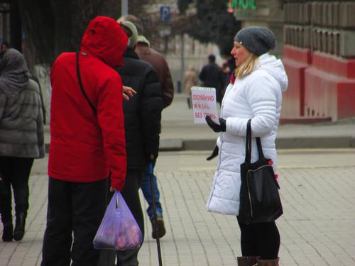 Елена Шеина, участница одиночного пикета в Волгограде. Фото Вячеслава Ященко для "Кавказского узла".
