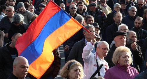 Митинг оппозиции на площади Свободы в Ереване. Фото Тиграна Петросяна для "Кавказского узла".