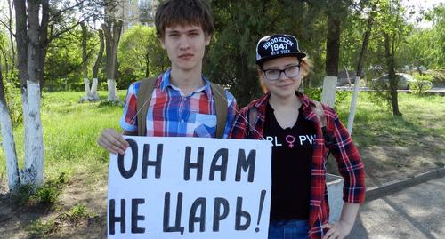 Участники митинга Навального в Волгограде. Фото Татьяны Филимоновой для "Кавказского узла"