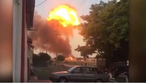 Скриншот видео взрыва на АЗС в Чечне. 28 июня 2018 года. https://www.youtube.com/watch?v=Wucu0jmtwpk