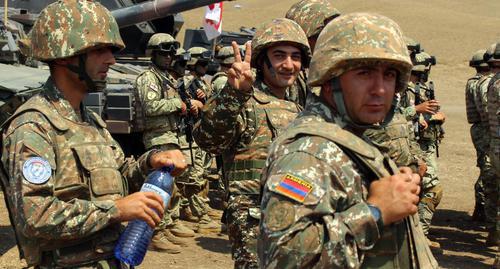 Армянские солдаты на учениях в Грузии. Фото Инны Кукуджановой для "Кавказского узла"