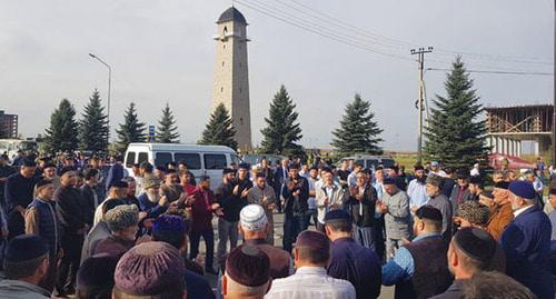 Акция протеста в Магасе. 4 октября 2018 г. Фото: North Caucasus Service (RFE/RL)