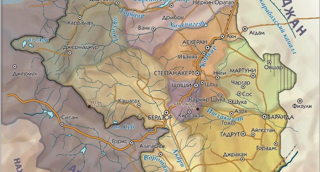 Карта Нагорного Карабаха. Карта Нагорного Карабаха. Фото "Кавказского узла"