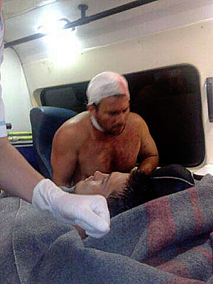 Один из пострадавших в потасовке. Фото: Пресс-служба уполномоченного по правам человека в Чеченской Республике