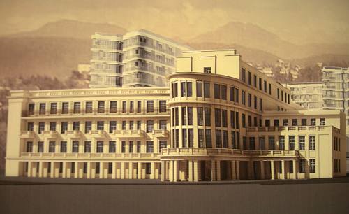 Согласно плану реконструкции, фасад 4-этажного корпуса гостиницы "Приморская" постройки 1936 года будет сохранён. Фото "Кавказского узла"