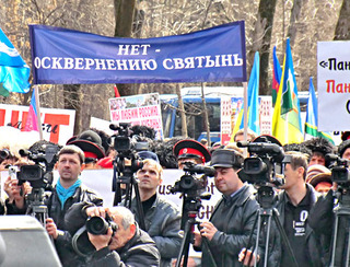 Журналисты на митинге. Краснодар, 31 марта 2012 г. Фото Натальи Дорохиной для "Кавказского узла"
