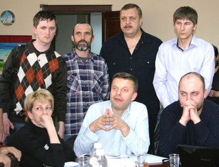 Учредители "Лиги избирателей" встретились с участниками голодовки. Астрахань, 6 апреля 2012 г. Фото Елены Гребенюк для "Кавказского узла