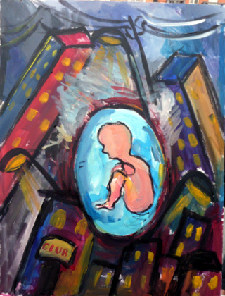 Работа Седы Аракелян "Неродившийся ребенок". Фото Армине Мартиросян для "Кавказского узла"