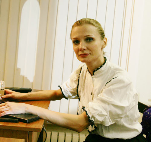 Мария  Федорович, исполнительница роли Анни Сюлливэн  в спектакле Академического русского театра им. Евгения Вахтангова "Сотворившая чудо". Московский областной дом искусств, 22 сентября 2012 г. Фото Татьяны Гантимуровой для "Кавказского узла"