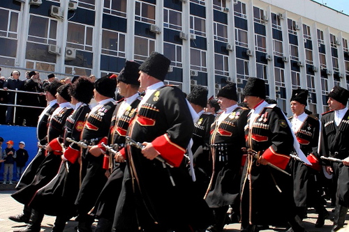 Участники парада Кубанского казачьего войска. Краснодар, 20 апреля 2013 г. Фото Андрея Кошика для "Кавказского узла"