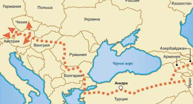 Проект газопровода Nabucco. Источник: en.ng.ru