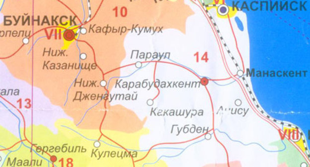 Карабудахкентский район на карте. Карта с сайта www.abdulatipov.ru