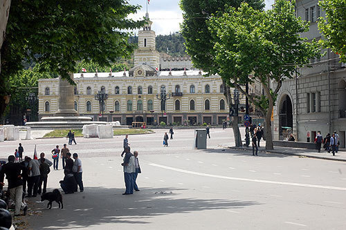 Грузия, Тбилиси, оппозиция на площади Свободы. Фото "Кавказского Узла"