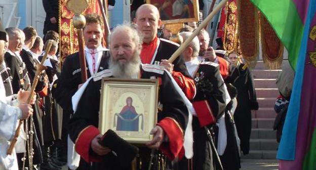 Торжественно-траурные мероприятия, посвященные 90-летию со дня начала репрессий против казачества. Карачаево-Черкесия, РФ. 24.01.09. Фото корреспондента «Кавказского узла».