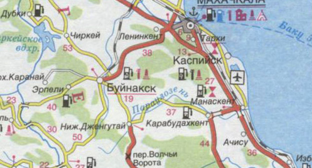 Карабудахкентский район Дагестана на карте. Карта с сайта www.gilib.ru