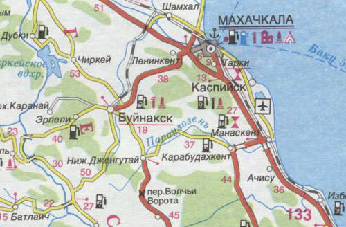 Карабудахкентский район Дагестана на карте. Карта с сайта www.gilib.ru