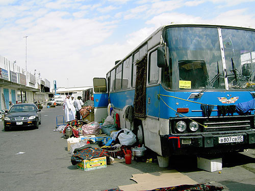 Автобус с российскими паломниками в Саудовской Аравии. Фото "Кавказского Узла"