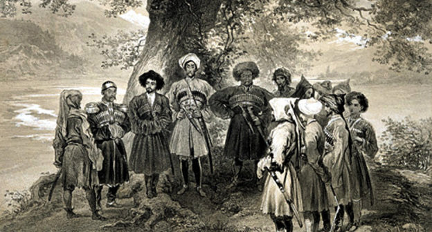 Совещание князей-черкесов (одной из народностей адыгов) в 1839—40-х гг. Фото с сайта http://ru.wikipedia.org