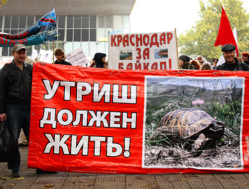 Участники экологического митинга в Краснодаре, 23 октября 2010 года. Фото "Кавказского узла"