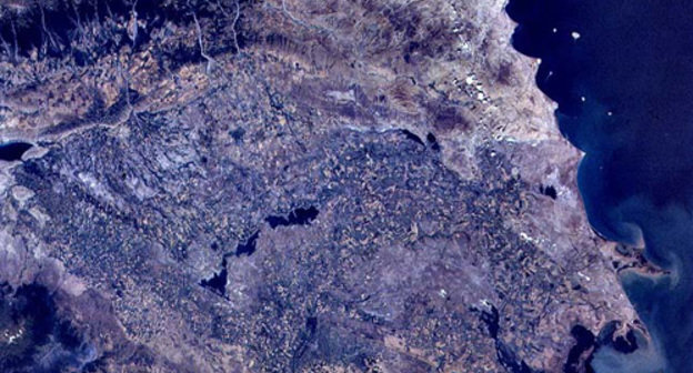 Бассейн реки Кура. Снимок из космоса. Источник: http://ru.wikipedia.org