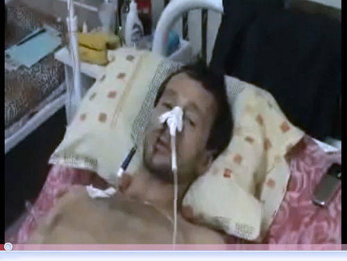 Вячеслав Мереха после нападения. Скриншот ролика с сайта www.youtube.com
