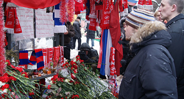 Акция памяти Егора Свиридова на Кронштадтском бульваре в Москве, 15 января 2011 года. Фото "Кавказского узла"