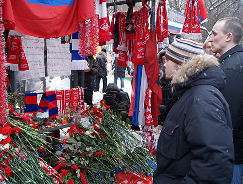 Акция памяти Егора Свиридова на Кронштадтском бульваре в Москве, 15 января 2011 года. Фото "Кавказского узла"
